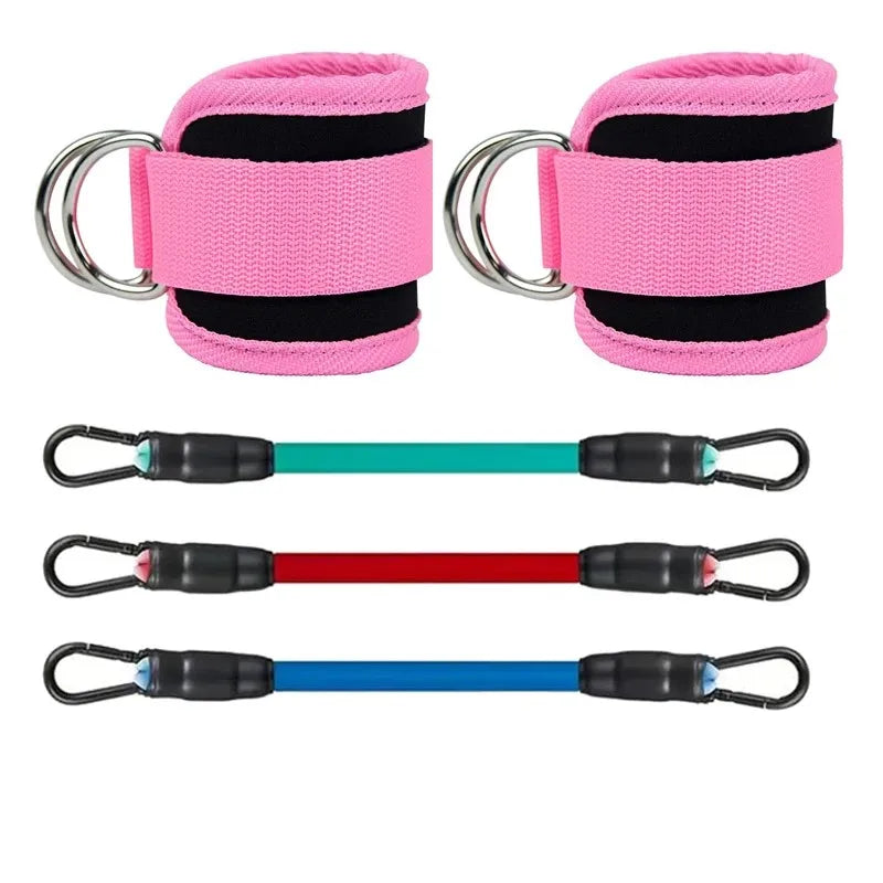 Ankle Straps Resistance Bands Set Fitness Workout Exercise Equipment Ankle Weight Yoga Elastic Fitness Band For Gym Man Woman Beauty World Shop
