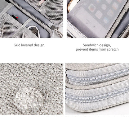 Data Cable Storage Bag Waterproof Portable Carry Case  Storage Bag Travel Organizer Bag for Cable Cord USB Charger Beauty World Shop