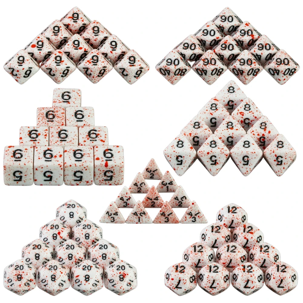 Dormia Dice DND Accessories Opaque White Acrylic Polyhedral Dice Set With Special Blood Effect For Table Board Role Playing Game Beauty World Shop
