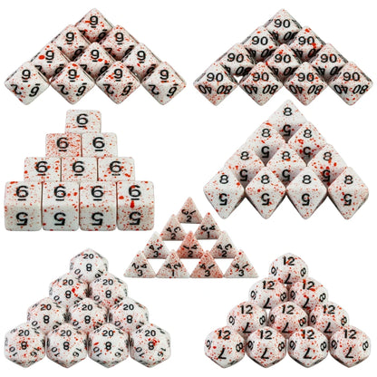 Dormia Dice DND Accessories Opaque White Acrylic Polyhedral Dice Set With Special Blood Effect For Table Board Role Playing Game Beauty World Shop