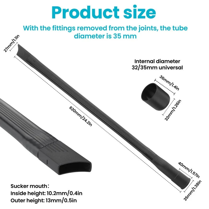 Long Flat Crevice Tool With 35mm To 32mm Hose Adapter Vacuum Cleaner Suction Nozzle Head Household Cleaning Tool Replacement Beauty World Shop