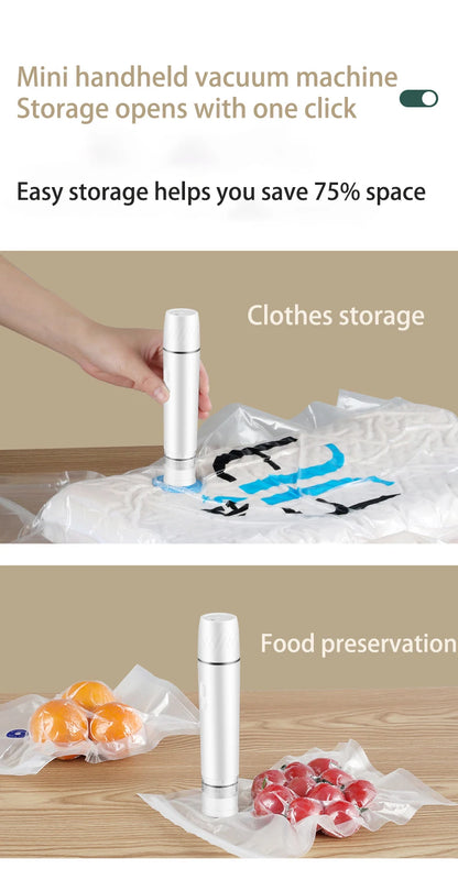 Mini Handheld Vacuum Sealer Machine Kitchen Vacuum Packer Machine Small Sealing Machine Portable USB Electric Food Vacuum Sealer Beauty World Shop