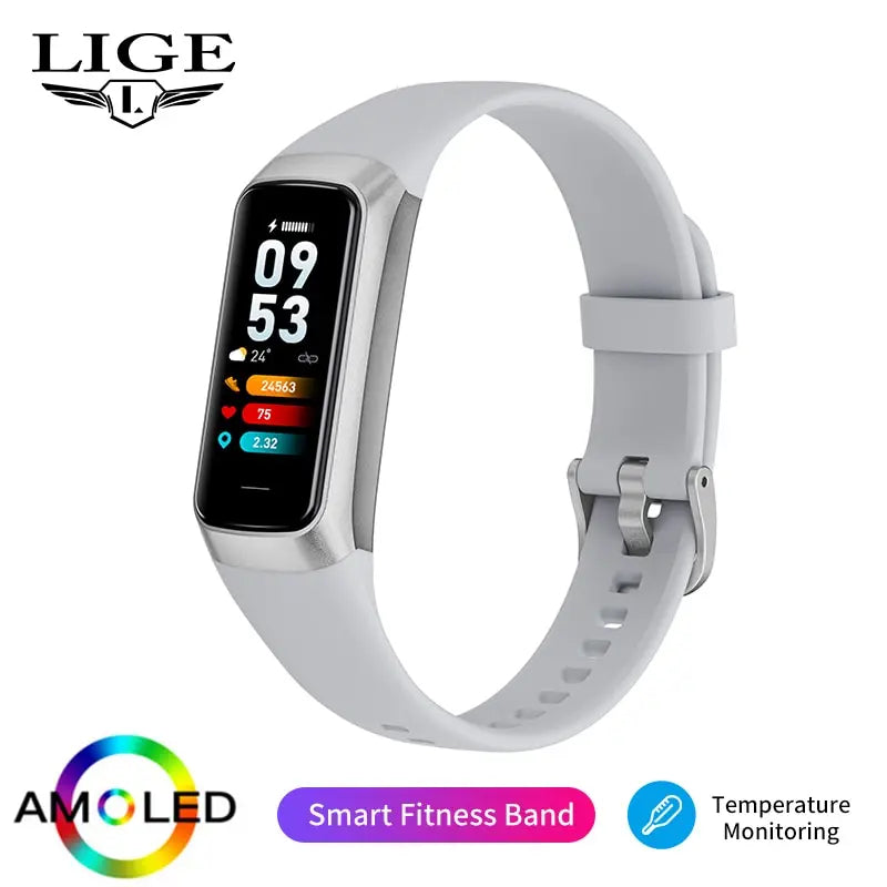 LIGE Amoled Smart Watch Men 2023 Smart Band Women Heart Rate Blood Smartwartch Waterproof Smart Bracelet Sport Fitness Tracker Beauty World Shop