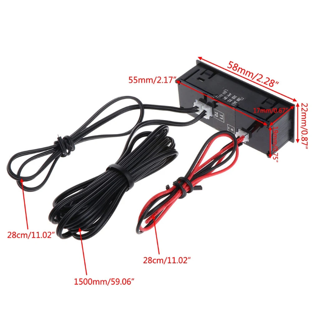 3 in 1 Car Thermometer Voltmeter High Precision Car Temperature Clock Luminous Electric Voltage Meter 12V Automobile Accessories Beauty World Shop