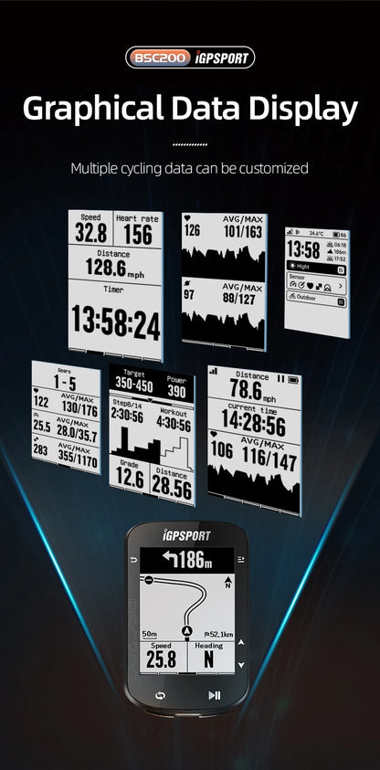 IGPSPORT BSC200 GPS Cycle bike Computer Wireless Speedometer Bicycle Digital ANT+ Route Navigation Stopwatch Cycling Odometer Beauty World Shop