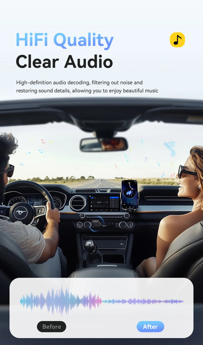 ESSAGER Bluetooth 5.4 Car Adapter Wireless FM Transmitter Audio Receiver&Handsfree Call Auto Stereo Mic Car Adapter Accessories Beauty World Shop