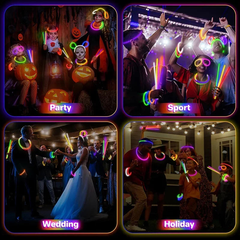 50/100Pcs Fluorescence Sticks Party Multicolor Glowing Stick Bright Colorful Light Bright Bendable Glow Bracelet Party Supplies Beauty World Shop