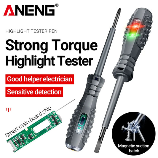 ANENG B05 Word/cross Screwdrivers Neon Bulb Indicator Meter Electric Pen Insulated Electrician Highlight Pocket Tester Pen Tools Beauty World Shop