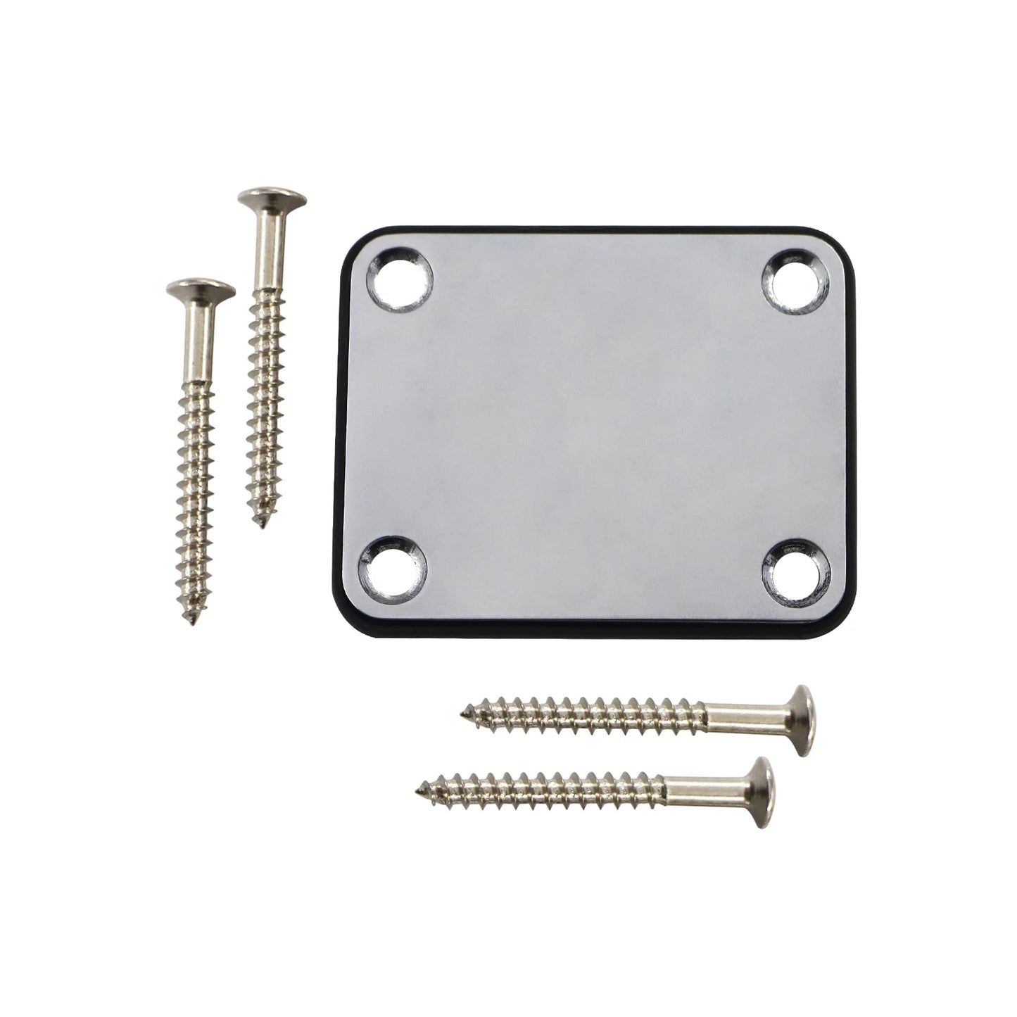 1Set  Bass Guitar Neck Plate,Electric Guitar Neck Joint Connecting Strengthen Plate with Plastic Back Plate & Mounting Screws Beauty World Shop