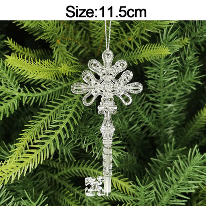 5pcs Christmas Home Decorations Crystal Acrylic Ornaments Snowflake Elk Xmas Tree Hanging Pendants Navidad 2025 New Year Gift Beauty World Shop