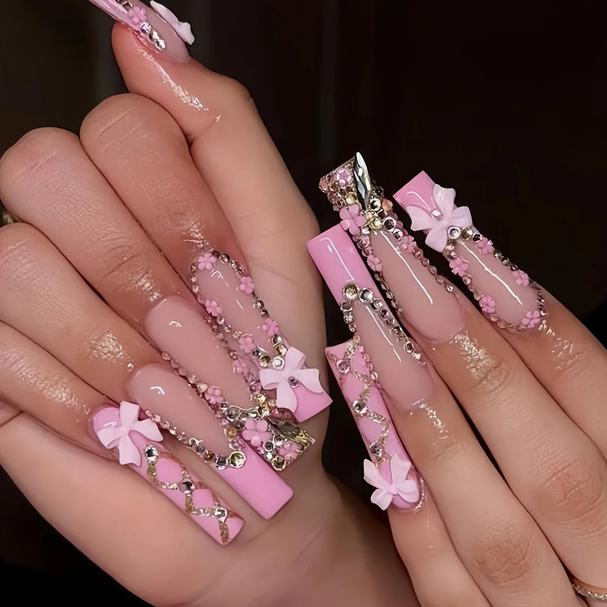 500PCS 3D Nail Art Decoration Kit with Resin Bows, Flat Back Pearls, and Assorted Shapes – Unscented DIY Craft Embellishments Beauty World Shop