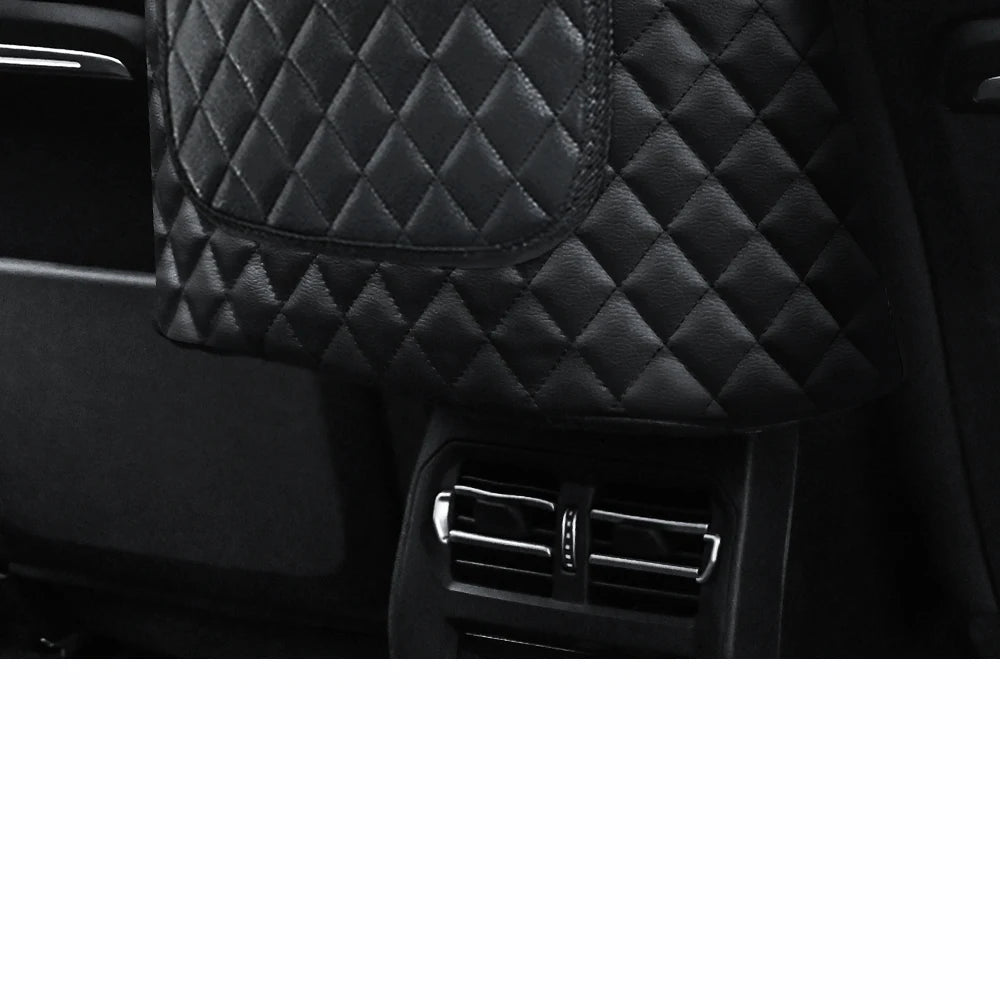 PU Leather Car Middle Seat Storage Net Large Capacity Leather Bag Seat Back Storage Bag Car Chair Back Supplies Storage Goods Ha Beauty World Shop