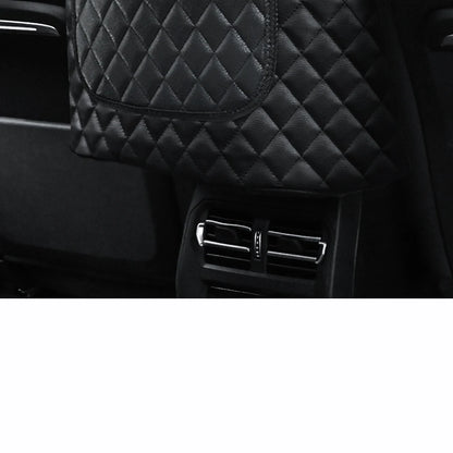 PU Leather Car Middle Seat Storage Net Large Capacity Leather Bag Seat Back Storage Bag Car Chair Back Supplies Storage Goods Ha Beauty World Shop
