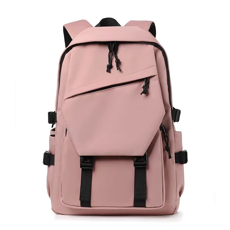 One 15 Inch Polyester Waterproof Solid Color Simple Men's Backpack Fashion Couple Student Computer Backpack Beauty World Shop