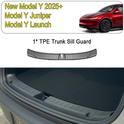 Rear Trunk Bumper Protector Guard For Tesla Model Y Juniper Launch Accessories 2025 2024 Trunk Threshold Sill Cover Mat Plate Beauty World Shop