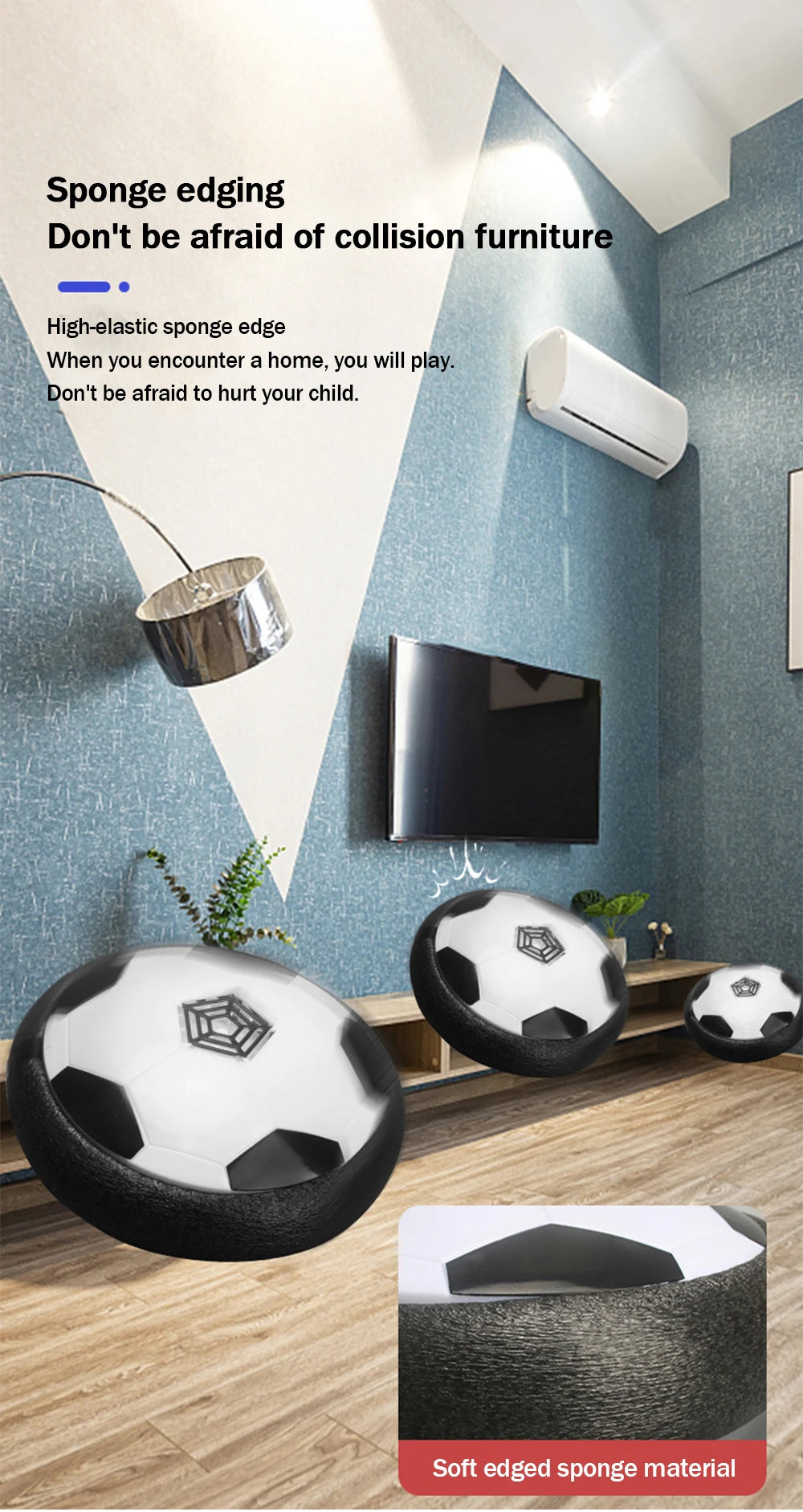 1 Pcs Battery Type Electric Light Air Cushion Indoor Parent Child Exercise Suspended Football Beauty Fashion