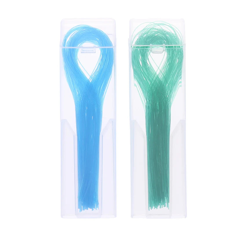 100Pcs Dental Floss Threader Dental Traction Line Oral For Crown Brace Bridge Implant Hoop Threading Braces Steel Traction Beauty World Shop
