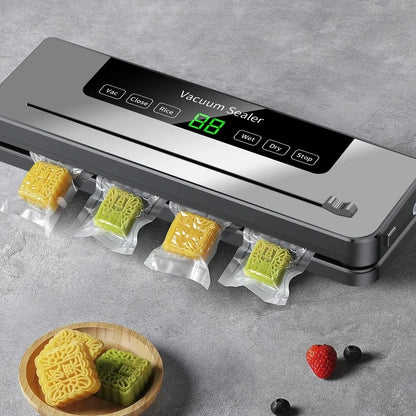 Electric Vacuum Sealer Food Storage Seal Touch Button Dry/Wet Built-in Cutter Kitchen Food Sealing Vacuum Packaging Machine Beauty World Shop