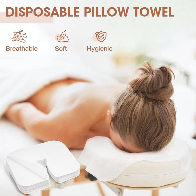 500/100pcs Disposable Face Cradle Covers Headrest Massage Pillow Paper Soft Non-Woven Face Covers for Spa Salon Beauty Supplies Beauty World Shop