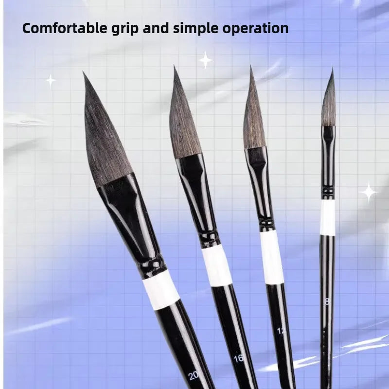 4pcs Pull Wire Paint Brush Set - Nylon Knife-Shaped Watercolor Pen for Gouache, Acrylic & Fine Detail Art Beauty World Shop