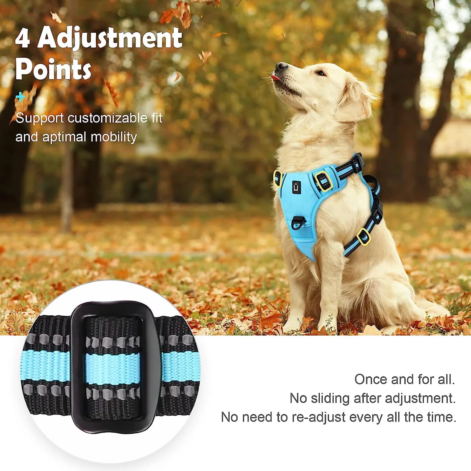 No Pull Dog Harness, Adjustable Soft Padded Pet Vest with Easy Control Handle Beauty World Shop