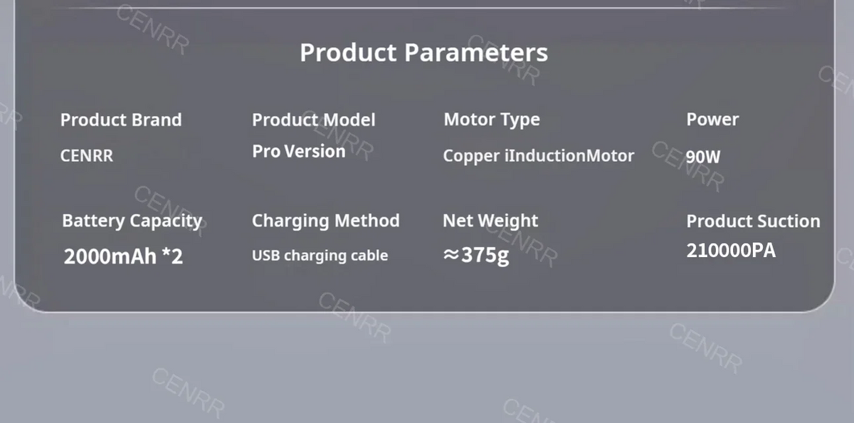 CENRR Car Vacuum Cleaner High Suction 210000PA Wireless Vacuum Cleaner Cordless Vacuum Cleaner High Pressure Cleaning Machine Beauty World Shop