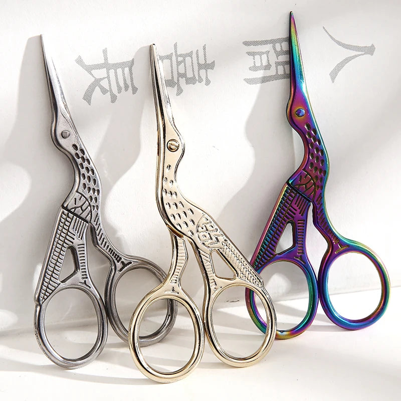 Mr.paper Antique Stork Sewing Art Scissors Made Stainless Steel Suitable for Daily Cutting Embroidery Sewing Craft Art Works Beauty World Shop