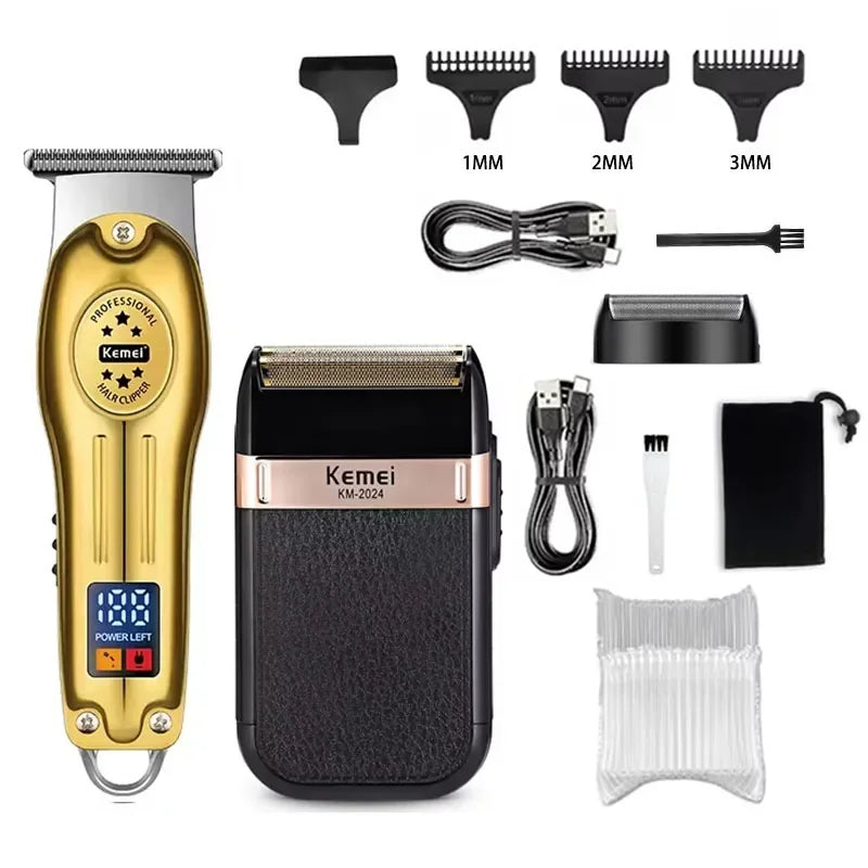 Kemei KM-2628 KM-678 KM-2024 USB Rechargeable Hair Clipper Professional Cordless Men Hair Trimmer Men's Hair Cutting Machine Beauty Trend Shop