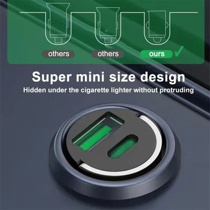 200W mini car charger fast charging for iPhone QC3.0 mini PD USB Type C car mobile phone charger for Xiaomi Samsung Huawei Beauty World Shop