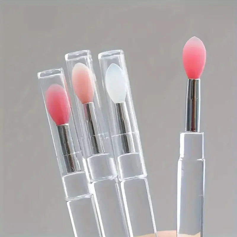 1/3/5PCS Portable Silicone Lip Brush With Cover Soft Multifunctional Lip Balm Applicator Lipstick Lipgloss Makeup Brushes Beauty World Shop