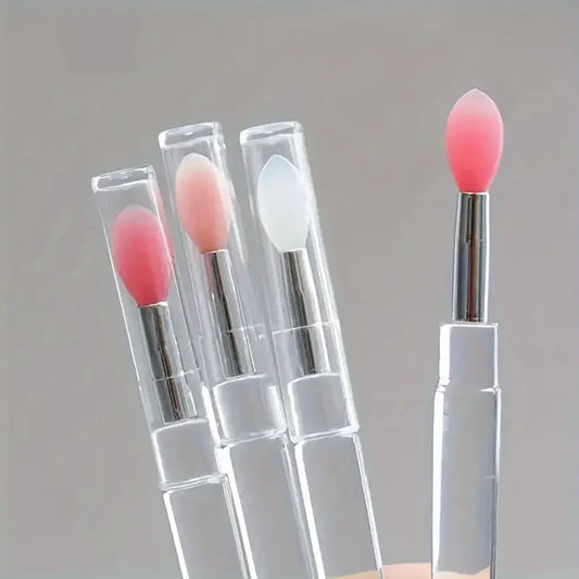 1/3/5PCS Portable Silicone Lip Brush With Cover Soft Multifunctional Lip Balm Applicator Lipstick Lipgloss Makeup Brushes Beauty World Shop