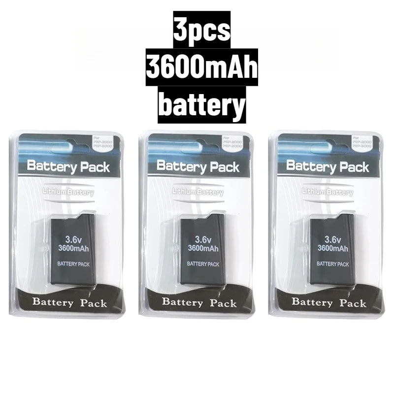 3600mAh for SONY PSP2000 Handheld Game Console Backup Battery Pack 2400mAh for SONY PS Lite PSP-2000 PSP-3000 PSP-3004 Batteries