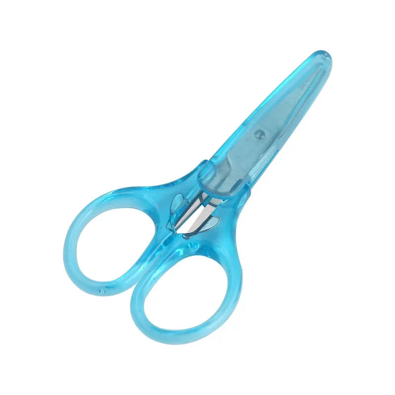 1pc Compact Precision Craft Scissors Sharp Stainless Steel Blades with Protective Cap, Tsa-Approved for Travel Stationery Beauty World Shop