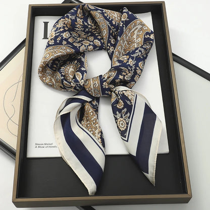 60Colors Luxury Scarf Women 70*70Cm Silk Feel Square Hair Wrapping Foulard Satin Shawl Big Size Head Bandana Hijab Handkerchief Beauty World Shop