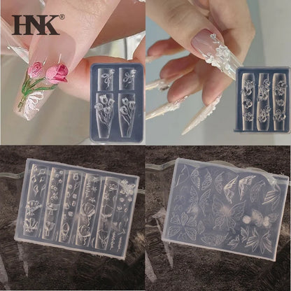 3D Reusable Soft Silicone Embossed Nail Art Mold Featuring Bows,Butterfly and Flower for DIY Nail Art &Charm Decoration Suppliy Beauty Trend Shop