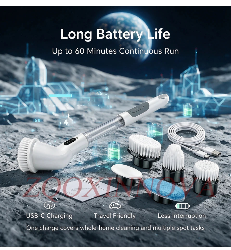 Cordless Multipurpose Cleaning Brush Household Electric Spin Scrubber Kitchen Gadget Hair Brush Bathroom Toilet Mop for Home Cle Beauty World Shop