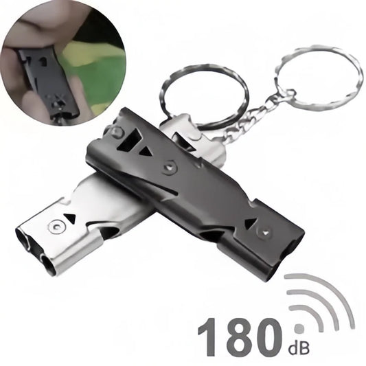 Survival Whistle Keychain–High Decibel,Emergency Whistle for Outdoor,Camping&Hiking–Double Tube Design,Loud Safety AlarmPortable Beauty World Shop