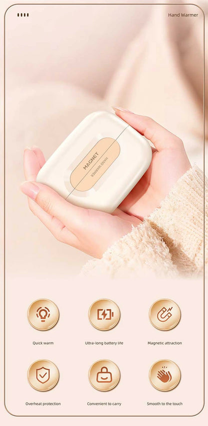 2-in-1 Magnetic Hand Warmer 60000mAh Fast charging Digital Display Mini Portable USB Rechargeable Pocket Heater 2026 Beauty World Shop