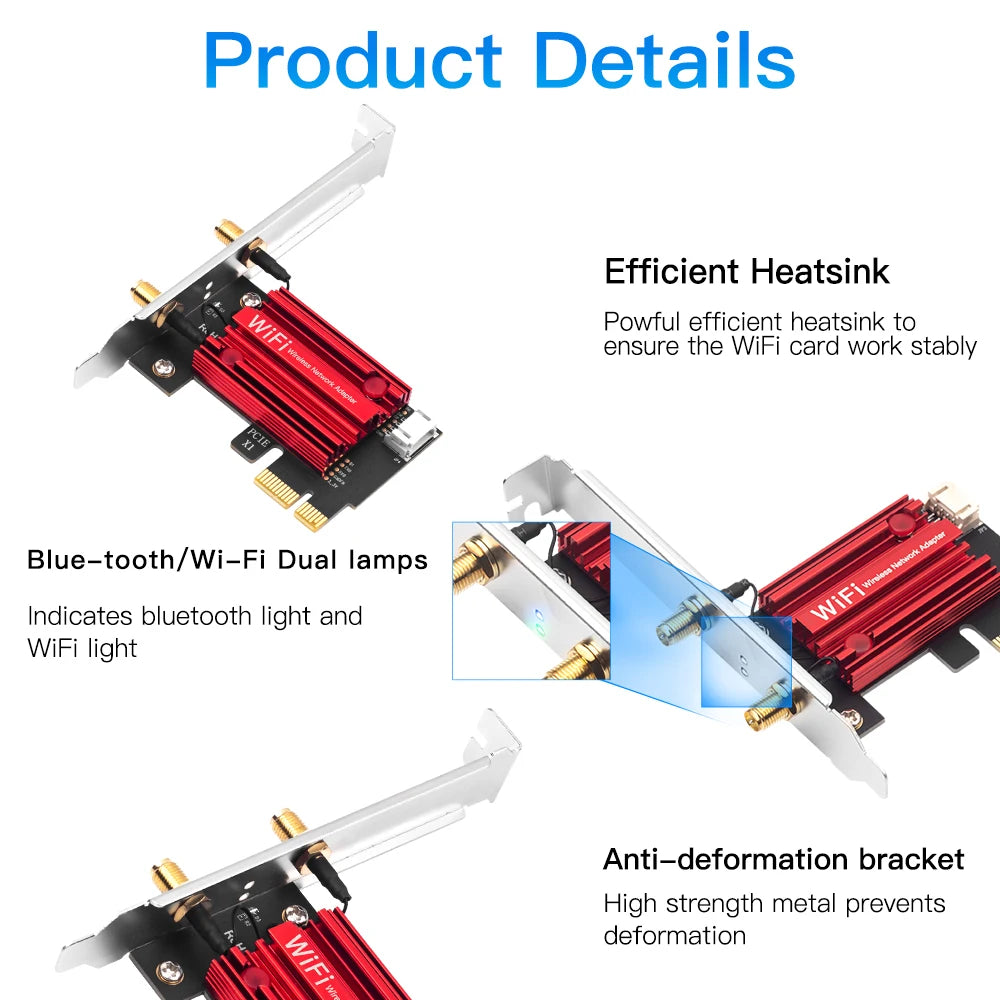 FENVI WiFi 5 PCI-E Wireless Adapter AC1200 Network Card Dual Band 2.4G/5GHz 802.11AC For Bluetooth 4.0 Desktop Windows 7/8/10/11 Beauty World Shop