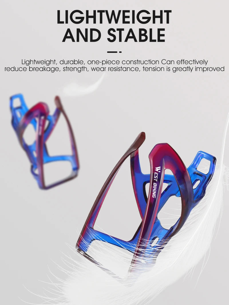 WEST BIKING Bicycle Water Bottle Cage Colorful Gradient Cycling Bottle Holder Ultralight MTB Road Bike Water Bottle Bracket Beauty World Shop