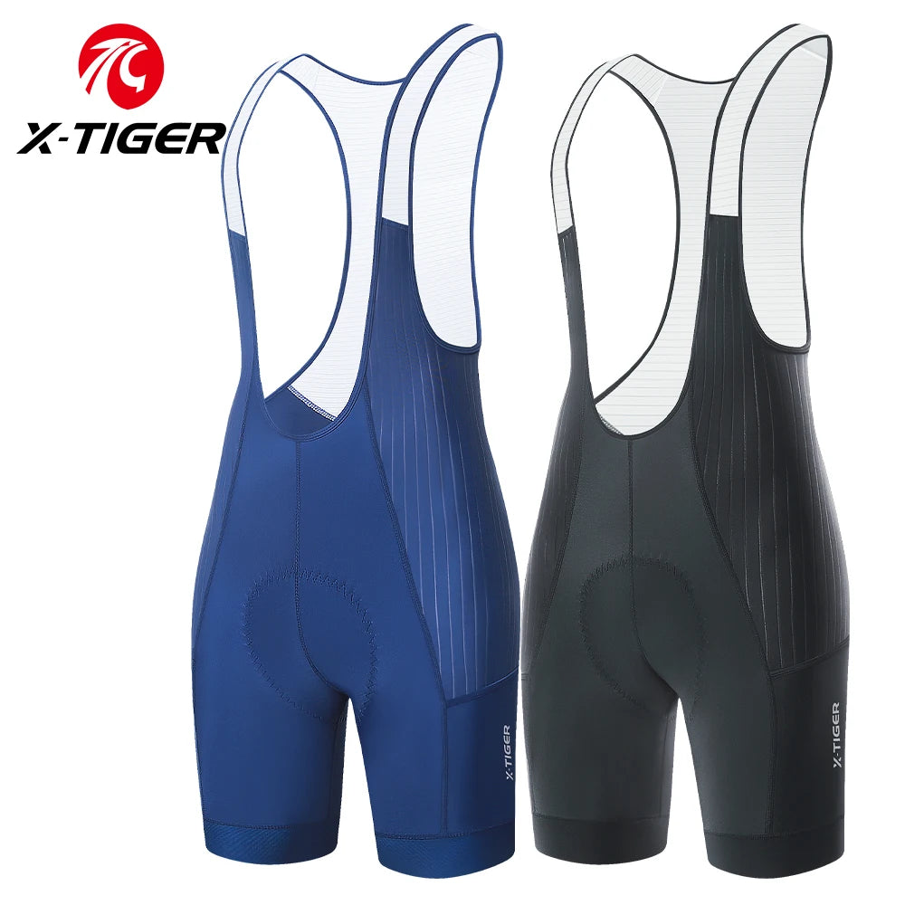 X-TIGER Men's Cycling Shorts Long Distance Riding Bib Shorts Pro Men's Cycling Shorts High Density Foam Cushion 5 CM Leg Gripper Beauty World Shop