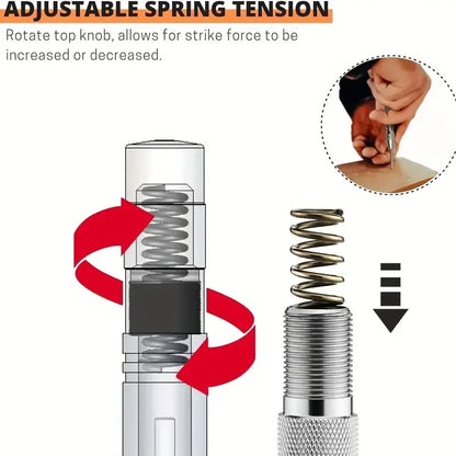 Auto Center Puncher Hole Marker Wood Metal Steel Spring Load Kerner Drill Locator Heavy Duty Punch Carpentry Automatic Hand Tool Beauty World Shop