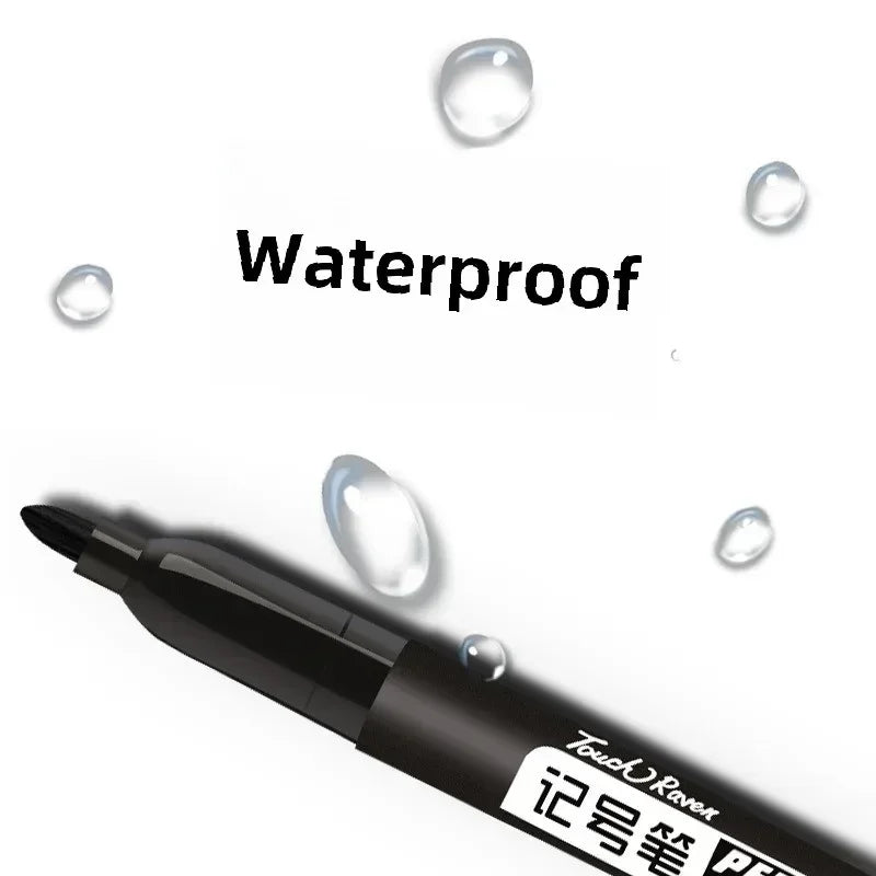 6-20PCs/Set PermanentMarker Pen Fine Point Waterproof Markers Thin Nib Crude Nib Black Blue Red Ink 1.5mm Fine Color Marker Pens Beauty World Shop