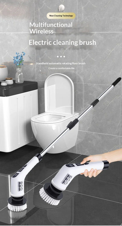 Electric Cleaning Brush:9-in-1 Head,Rotates Flexibly Multifunction Tool for Bathroom, Floors, Corner Gaps and Shower Room Glass Beauty World Shop