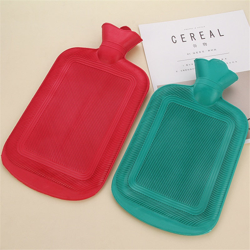 500/1000/1750/2000ML Thick Hot Water Bottles Winter Warm for Girls Women Pain Relief Bed Hand Feet Hot Water Bag Color Random Beauty World Shop