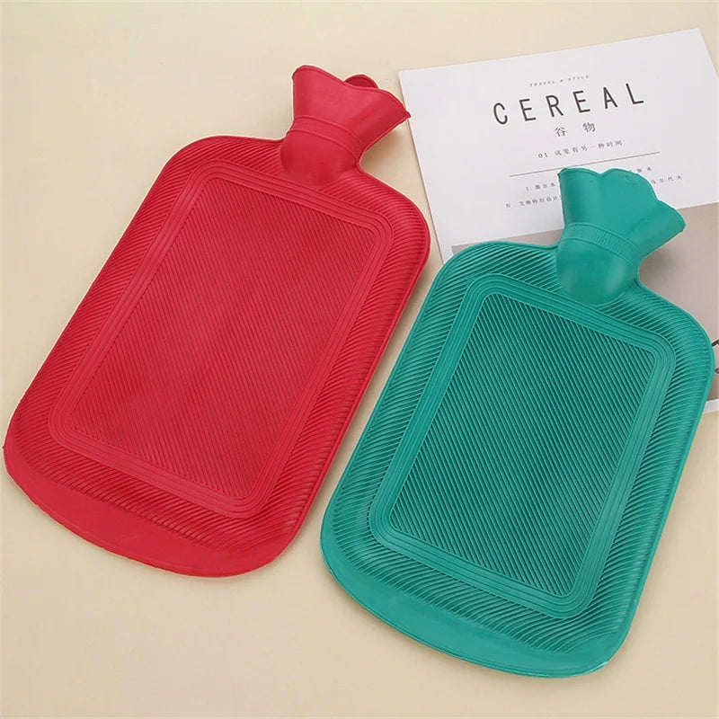 500/1000/1750/2000ML Thick Hot Water Bottles Winter Warm for Girls Women Pain Relief Bed Hand Feet Hot Water Bag Color Random Beauty World Shop