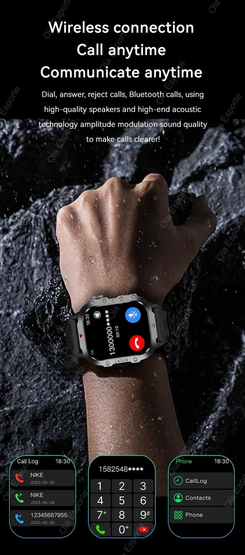 New Military GPS Smart Watch Men Flashlight Compass Waterproof Outdoor Sports Tracker Bluetooth Calls Smartwatch For Android IOS