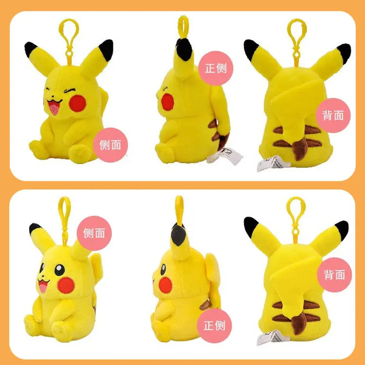 Anime Pokemon Pikachu Mew Psyduck Squirtle Bulbasaur Kawaii Stuffed Plush Toys School Bag Backpack Pendant Doll Keychain Gift Beauty World Shop