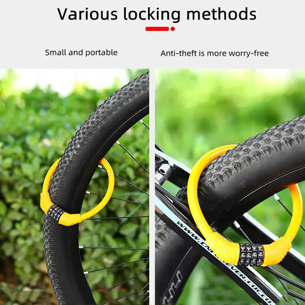 4 Digital Code Anti-Theft Bicycle Cable Lock Stainless Steel Security Locks Portable Combination Code Padlock Beauty World Shop
