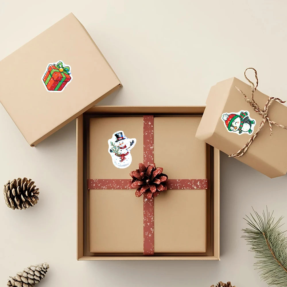 500pcs Laser Cartoon Christmas Stickers Christmas Gift Wrapping Label Sticker Reward Stickers Scrapbook Stationery,1" Beauty World Shop